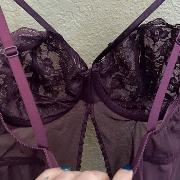 Cacique- Plum Lingerie Nightie - Picture 6 of 7
